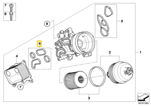 NEW MINI R55 R56 R57 R58 R59 R60 R61 GASKET SET - OIL FILTER 8643747 GENUINE - Image 5