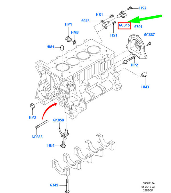 NEW FORD TRANSIT MK3 CRANKSHAFT POSITION SENSOR 1143723 2S7Q-6C315-AC ORIGINAL - Image 3