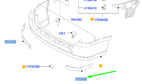NEW GENUINE OEM 1147516 NEW FORD FOCUS MK1 ESTATE REAR RIGHT BUMPER MOLDING 1147516 ORIGINAL