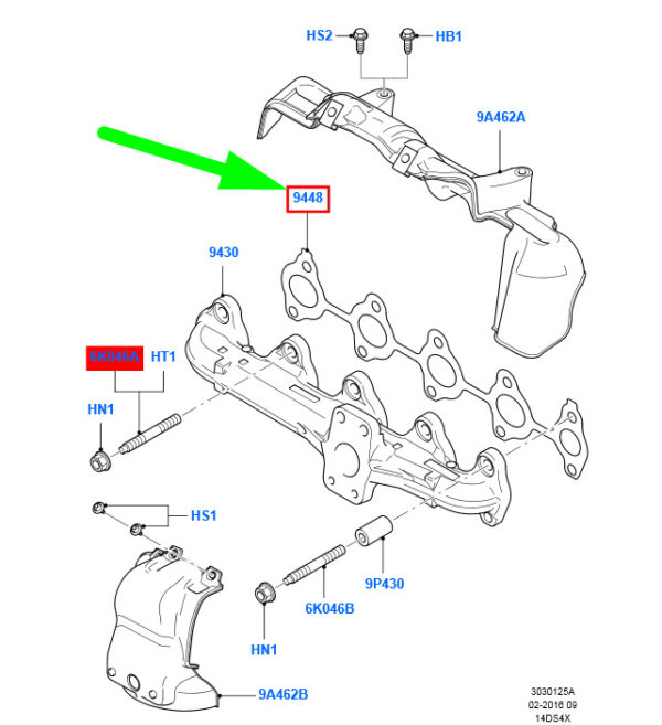NEW FORD FIESTA BE256 MK5 EXHAUST MANIFOLD GASKET 1152194 2S6Q-9448-AB ORIGINAL - Image 3