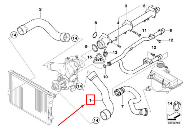 BMW Z3 Coupe E36 upper radiator hose 7831026 11537831026 NEW ORIGINAL - Image 4