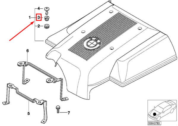 BMW X5 E53 Soundproof Cap Guide Ring 11617500389 7500389 NEW ORIGINAL - Image 4