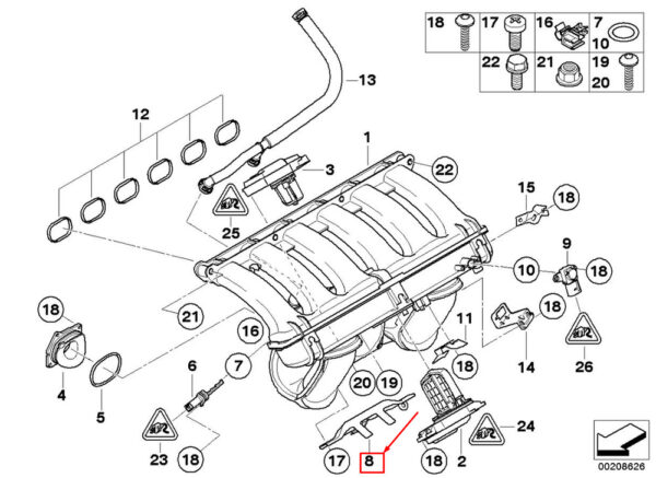 NEW BMW Z4 ROADSTER E89 ENGINE VENTILATION VALVE BRACKET 11617572643 ORIGINAL - Image 4