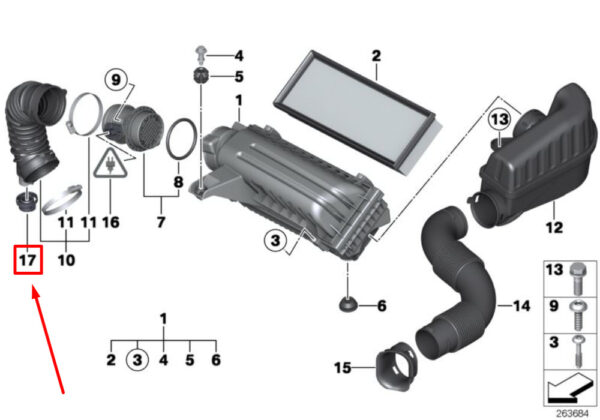 NEW AIR INTAKE SILENCER SHUTTER PLUG MINI COUPE R58 ENGINE 11617596034 - Image 4