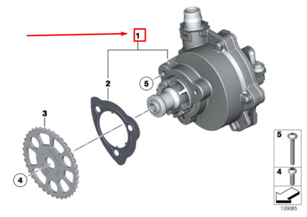 BMW 5 E60 vacuum pump 11667519457 7519457 NEW ORIGINAL