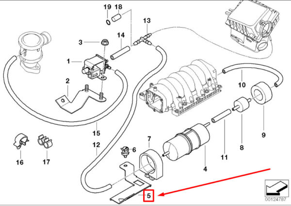 BMW Z8 Roadster E52 Vacuum Controller Holder 1715260 11731715260 NEW ORIGINAL - Image 4