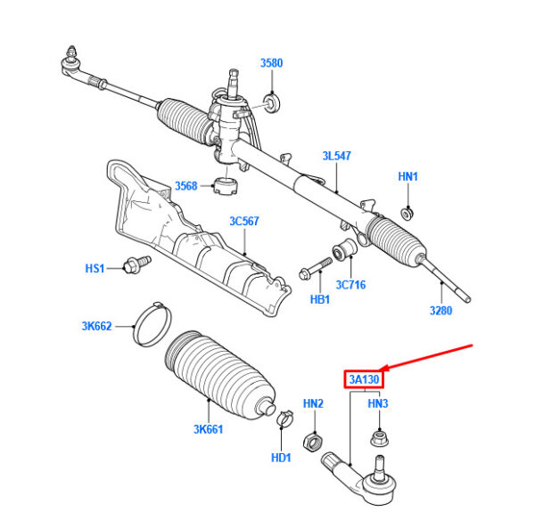 NEW FORD FIESTA WT MK6 STEERING GEAR RIGHT RIGHT TIE ROD END 1202548 ORIGINAL - Image 3