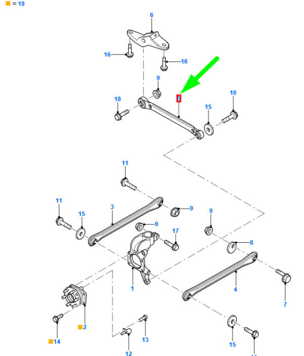 NEW FORD MONDEO MK3 REAR SUSPENSION TRACK CONTROL ARM TIE BAR 1206474 ORIGINAL - Image 3