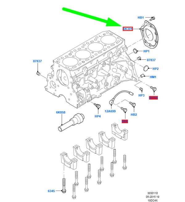 NEW GENUINE OEM 1207615 NEW FORD C-MAX MK1 CRANKSHAFT OIL SEAL RETAINER XS4Q-6K301-AF 1207615 ORIGINAL