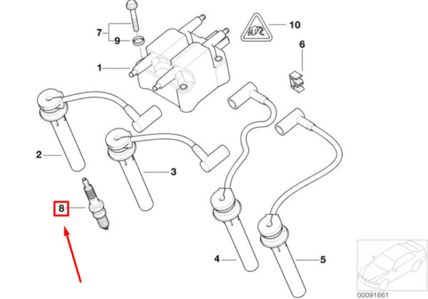 NEW MINI COOPER S R53 HIGH POWER SPARK PLUG 12120031708 ORIGINAL - Image 4