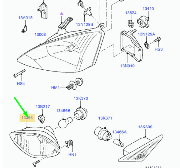 NEW FORD FOCUS MK1 FRONT RIGHT FLASHER LAMP 1215917 XS4X-13K384-AG ORIGINAL - Image 5