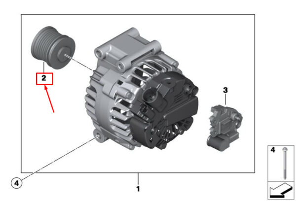 NEW MINI CONVERTIBLE R57 GENERATOR PULLEY 12317576515 7576515 ORIGINAL - Image 4