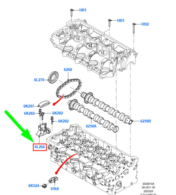 NEU OEM ORIGINAL 1231971 NEW FORD KUGA C394 MK1 CONTROL CHAIN TENSIONER 3M5Q-6L266-BA 1231971 ORIGINAL