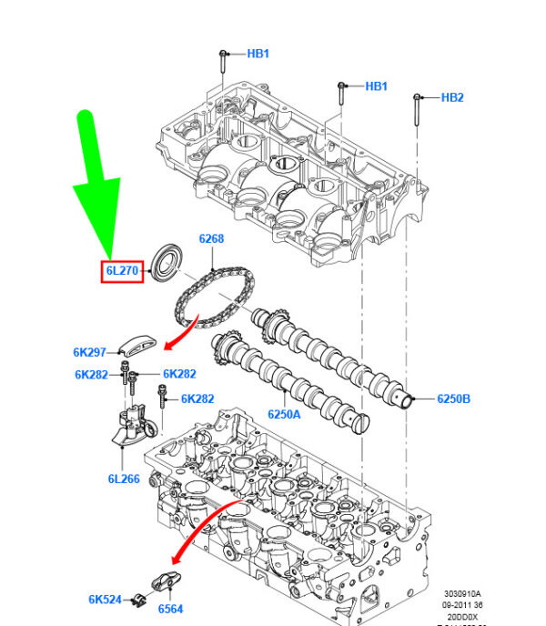NEW GENUINE OEM 1231972 NEW FORD C-MAX MK1 CAMSHAFT FRONT SEAL ASSY 3M5Q-6L270-BA 1231972 ORIGINAL