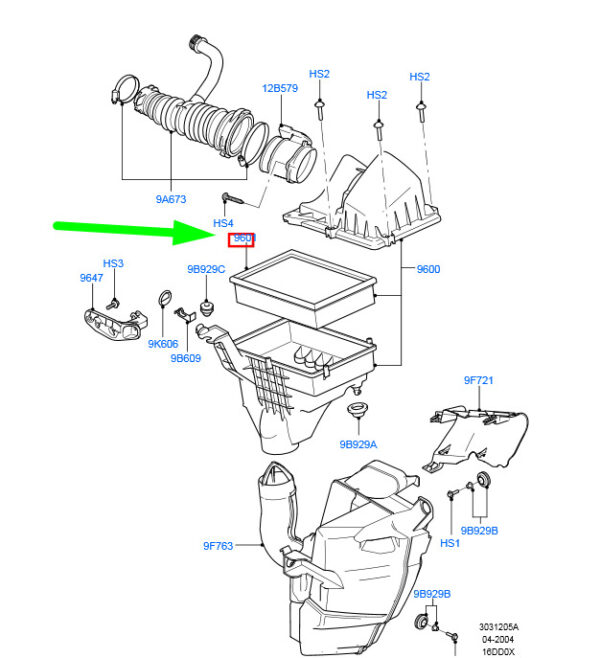NEW FORD FOCUS MK2 AIR CLEANER ELEMENT 3M51-9601-DA 1232095 ORIGINAL - Image 3