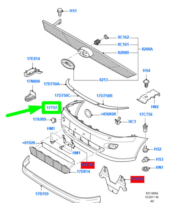 NEW FORD FOCUS MK2 FRONT BUMPER COVER RM98AB-17757-JDXWAA 1233852 ORIGINAL - Image 3