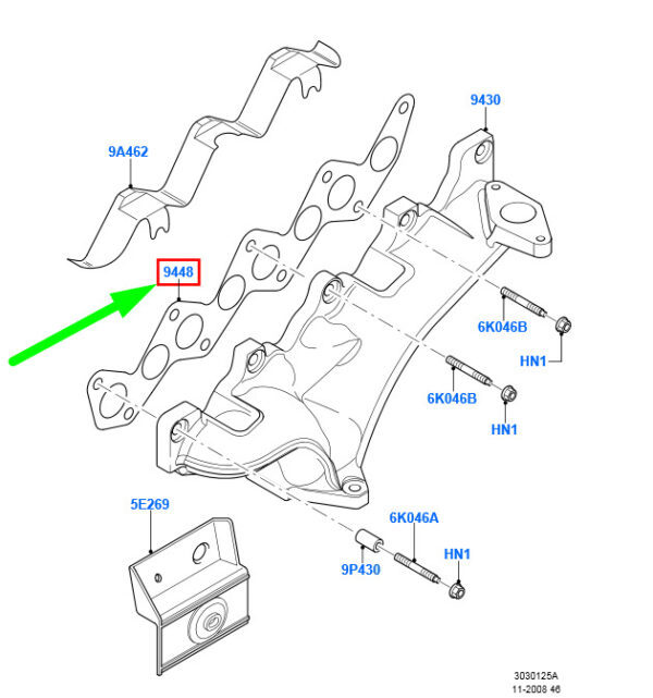 NEW FORD KUGA C394 MK1 EXHAUST MANIFOLD GASKET 3M5Q-9448-AA 1234178 ORIGINAL - Image 3
