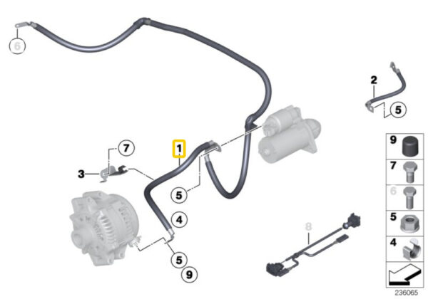 BMW E88 E82 E90 E91 E92 Original Starter Cable 12427584691 - Image 5