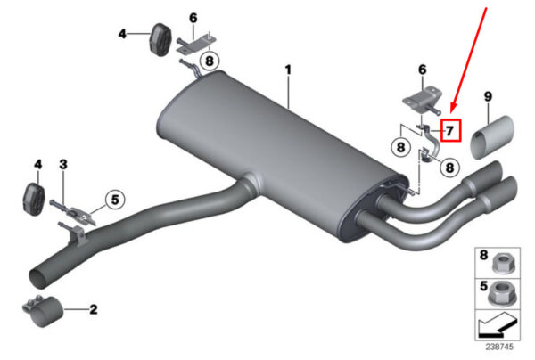 BMW X3 F25 Rear Exhaust System Earth Strap 7607575 12427607575 NEW ORIGINAL - Image 4