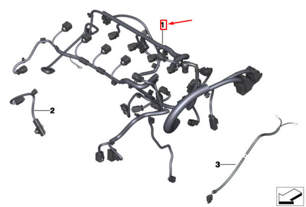 MINI CONVERTIBLE R57 ENGINE FUEL INJECTOR WIRING HARNESS 12517567127 NEW GENUINE