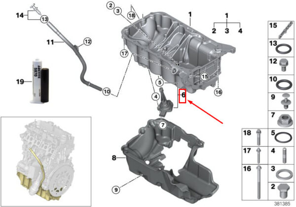 MINI COOPER F56 oil level sensor 7638342 12617638342 NEW ORIGINAL - Image 4