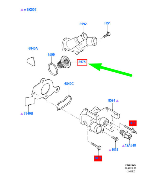 NEW GENUINE OEM 1303374 NEW FORD FIESTA WS MK5 THERMOSTAT ASSY 1303374 96MM-8575-A1A ORIGINAL