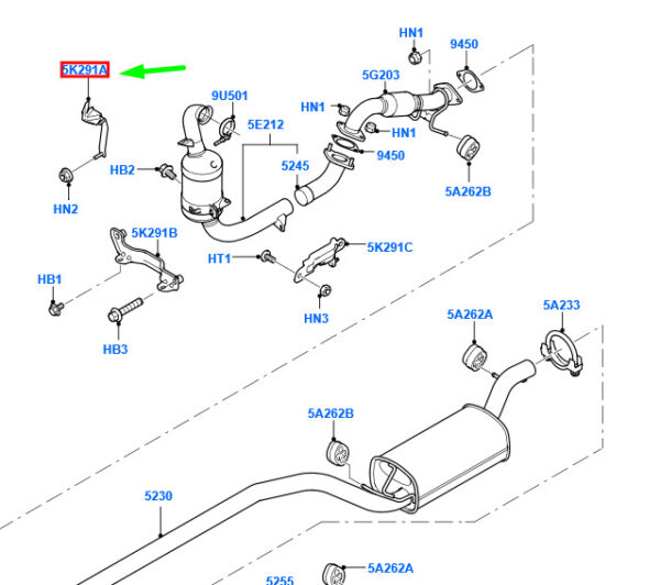 NEW GENUINE OEM 1304053 NEW FORD FOCUS MK2 EXHAUST PIPE MOUNTING BRACKET 1304053 3M51-5K291-AC ORIGINAL