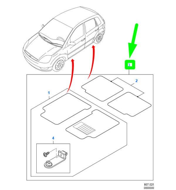 NEW GENUINE OEM 1314328 NEW FORD FIESTA BE256 MK5 FLOOR MAT SET LHD 1314328 2S6J-A13010-ECYYG4 ORIGINAL
