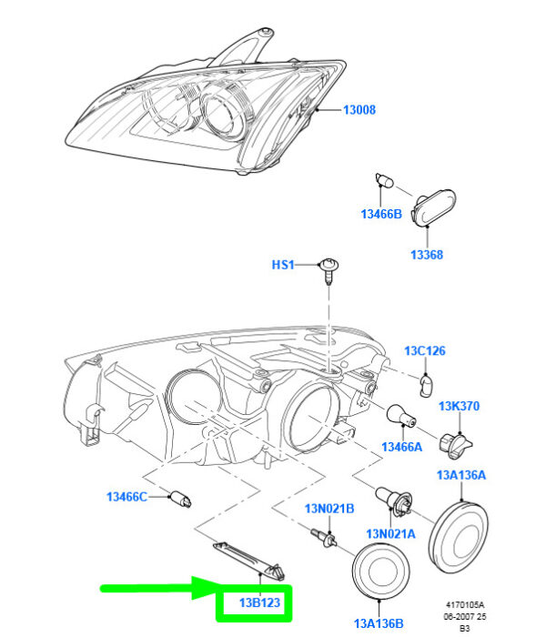 NEW GENUINE OEM 1323316 NEW FORD C-MAX MK1 HEADLAMP MOUNTING BRACKET 1323316 3M51-13D096-AB ORIGINAL