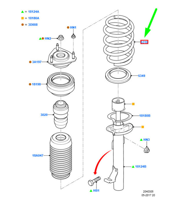 NEW FORD FIESTA BE256 MK5 FRONT COIL SPRING 1329549 2S61-5310-GA ORIGINAL - Image 3