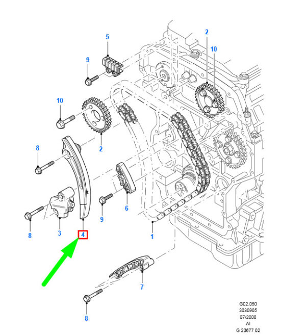 NEW FORD MONDEO MK3 TIMING CAM BELT TENSIONER 4C1Q-6K254-AA 1334536 ORIGINAL - Image 3