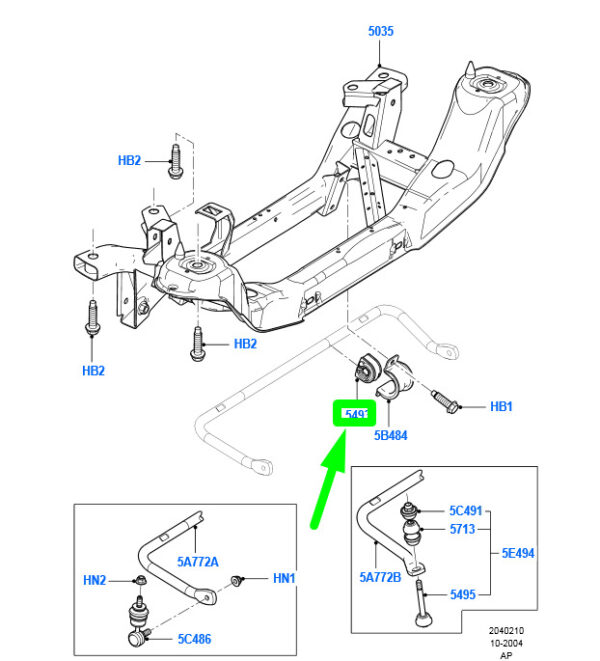 NEW FORD FOCUS MK2 REAR STABILIZER INSULATOR MOUNTING 3M51-4A037-GA 1345913 - Image 3