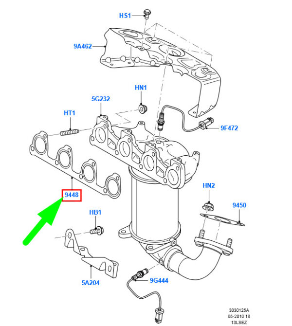 NEW FORD FIESTA BE256 MK5 EXHAUST MANIFOLD GASKET 2S6G-9448-AH 1352468 ORIGINAL - Image 3