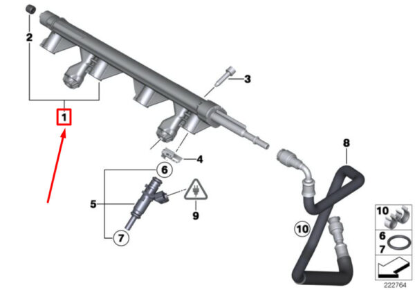 MINI CONVERTIBLE R57 injection pipe for fuel distribution pipe 13537575646 NEW