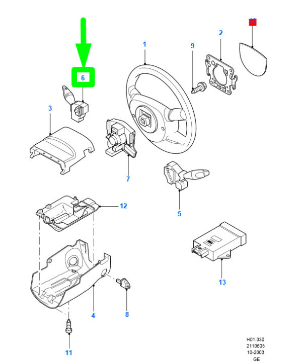 NEW FORD MONDEO MK3 WASHER AND WIPER SWITCH ASSY 1357436 1S7T-17A553-BD ORIGINAL - Image 3