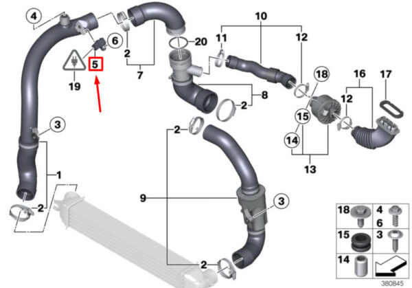 MINI COOPER S R58 Distributor Absolute Pressure Sensor 13627599906 NEW REAL - Image 4