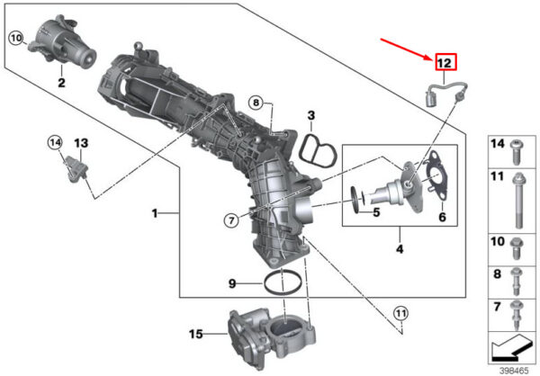 NEW MINI COUNTRYMAN R60 EGR TEMPERATURE SENSOR 8508014 13628508014 - Image 4
