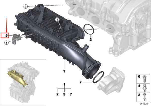 NEW MINI COOPER F56 T-MAP SENSOR 13628637898 8637898 - Image 4