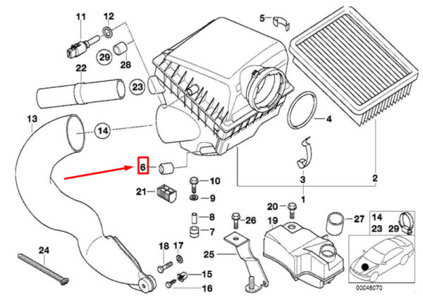 NEW BMW 7 E38 RUBBER AIRBOX MOUNT 13711742762 1742762 ORIGINAL - Image 4
