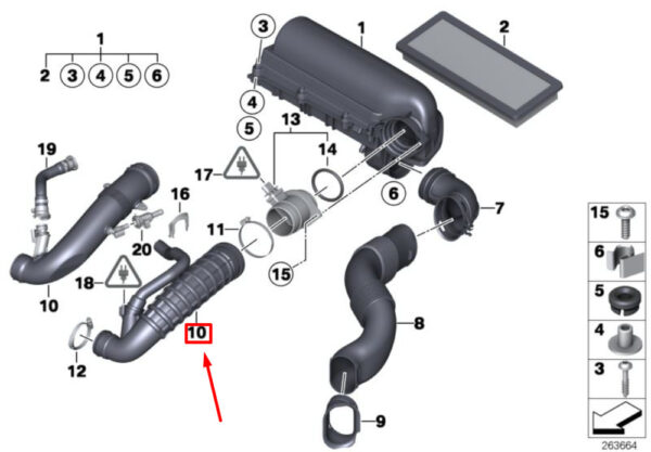 MINI Cooper S COUPE R58 Air Channel Suction Boots 13717627501 NEW GENUINE - Image 5