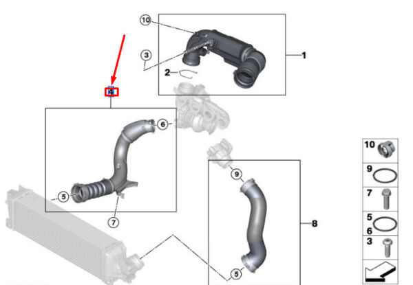 MINI COOPER F56 CHARGE AIR LINE 13718650759 NEW GENUINE - Image 5