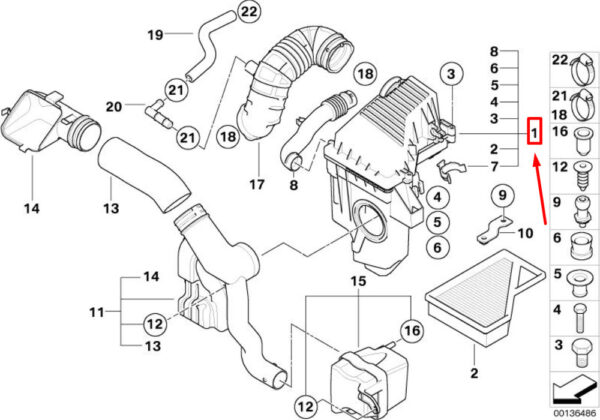NEW MINI CONVERTIBLE R52 AIR INTAKE FILTER HOUSING 13721477831 1477831 ORIGINAL - Image 4