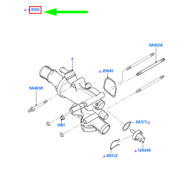 NEW GENUINE OEM 1373385 NEW FORD C-MAX MK1 THERMOSTAT HOUSING WATER OUTLET CONNECTION 1373385 ORIGINAL