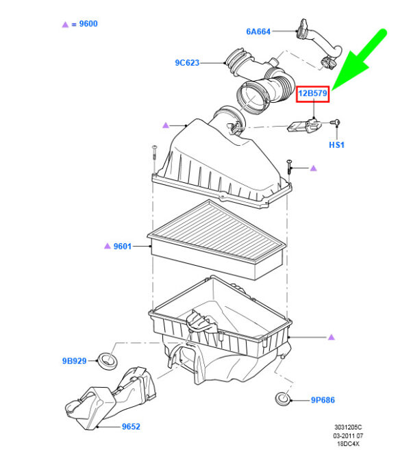 NEW GENUINE OEM 1376235 NEW FORD GALAXY MK2 AIR MASS METER SENSOR 1376235 6C11-12B579-AA ORIGINAL