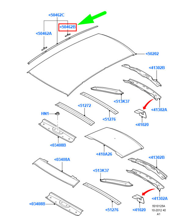 NEW FORD GALAXY MK2 REAR RIGHT ROOF DRIP RAIL FINISH MOULDING 1381578 ORIGINAL - Image 3