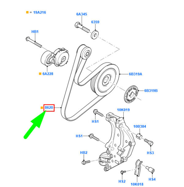 NEW FORD GALAXY MK2 DRIVE V-BELT 6G9Q-6C301-BA 1381643 ORIGINAL - Image 3