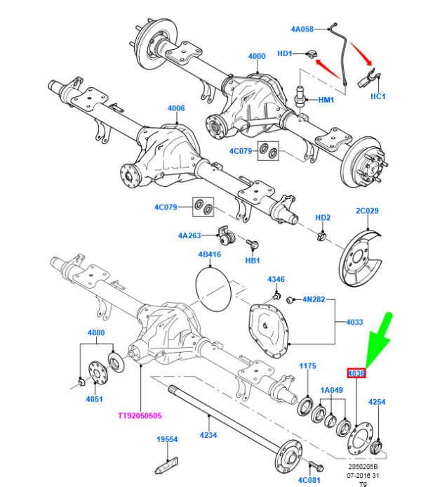 NEW FORD TRANSIT MK3 REAR AXLE WHEEL BEARING GASKET 1387850 ORIGINAL - Image 3