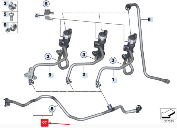 NEW BMW 5 GRAN TURISMO F07 SUCKING JET PUMP WITH LINES 13907601516 ORIGINAL - Image 4