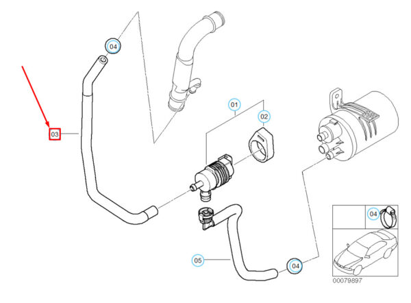 BMW M3 Coupe E46 Fuel Tank Breather Pipe 13907837661 NEW ORIGINAL - Image 4