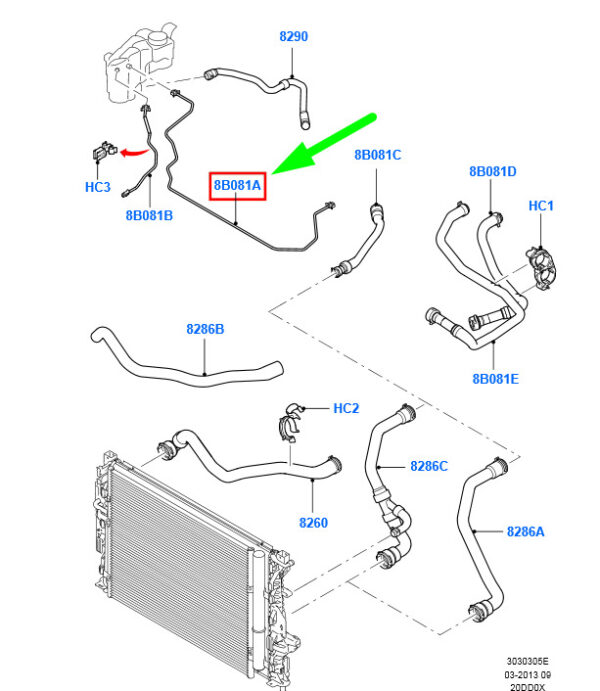 NEW FORD MONDEO MK4 OVERFLOW CONTAINER HOSE 6G91-8K012-ED 1428229 ORIGINAL - Image 3